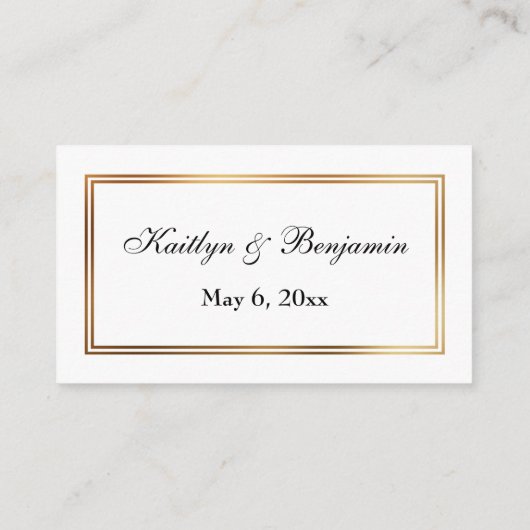 Goud Borded Wit RSVP Online Insert Kaarten (Achterkant)