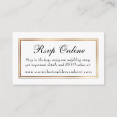Goud Borded Wit RSVP Online Insert Kaarten (Voorkant)