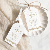 Goud Border Classic Script Bedankt Cadeaulabel