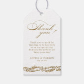 Goud Border Classic Script Bedankt Cadeaulabel (Voorkant)