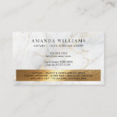 Goud border marmer van de notaris-ondertekenaar visitekaartje (Achterkant)