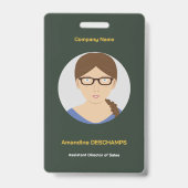 Goud & bos groene cirkel foto medewerker badge (Voorzijde)