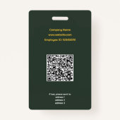 Goud & bos groene cirkel foto medewerker badge (Achterkant)