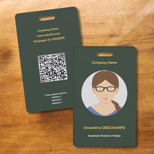 Goud & bos groene cirkel foto medewerker badge