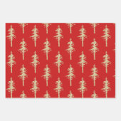 Goud bos met bomen op holiday Red Wrapping Inpakpapier Vel (Voorkant 2)