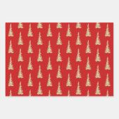Goud bos met bomen op holiday Red Wrapping Inpakpapier Vel (Voorkant)