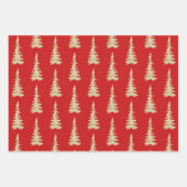 Goud bos met bomen op holiday Red Wrapping Inpakpapier Vel (Voorkant 3)