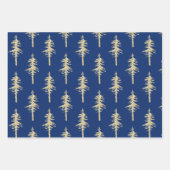 Goud bos met bomen op marineblauw inpakpapier vel (Voorkant 2)