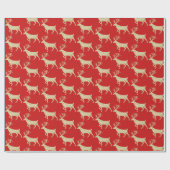 Goud bos, rendierpapier voor rode wrapping cadeaupapier (Vlak)