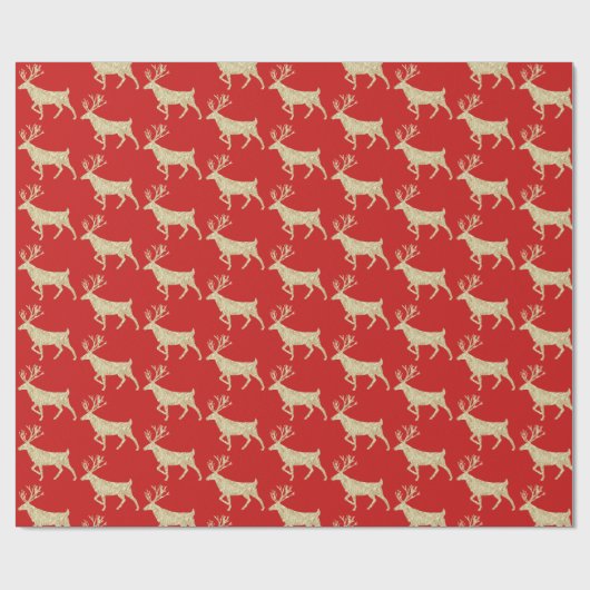 Goud bos, rendierpapier voor rode wrapping cadeaupapier (Vlak)