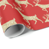 Goud bos, rendierpapier voor rode wrapping cadeaupapier (Rol Hoek)