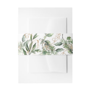 Goud botanisch Eucalyptus Elegant Greenery Sage Uitnodigingen Wikkel