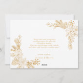 Goud  Botanisch Lijst Foto Vrolijk Kerstfeest Feestdagenkaart (Achterkant)