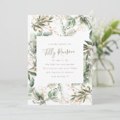 Goud botanisch Succulent Elegant Vrijgezellenfeest Kaart (Staand voorkant)