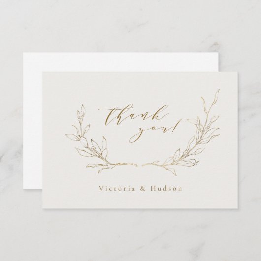 Goud, botanische bruiloft bedankt voor je auto (Voorkant / Achterkant)