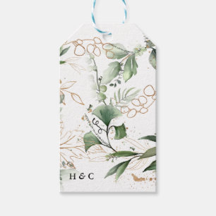 Goud botanische Eucalyptus Elegant Greenery Moss Cadeaulabel