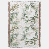 Goud botanische Eucalyptus Elegant Greenery Moss Deken (Voorkant Verticaal)