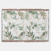 Goud botanische Eucalyptus Elegant Greenery Moss Deken (Voorkant)