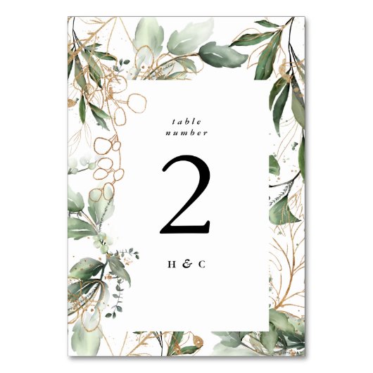 Goud botanische Eucalyptus Elegant Greenery Moss Kaart (Voorkant)