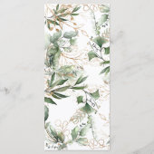 Goud botanische Eucalyptus Elegant Greenery Moss Menu (Achterkant)