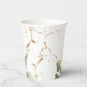 Goud botanische Eucalyptus Elegant Greenery Moss Papieren Bekers (Rechts)