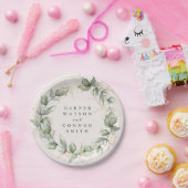 Goud botanische Eucalyptus Elegant Greenery Moss Papieren Bordje (Feest)