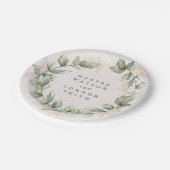 Goud botanische Eucalyptus Elegant Greenery Moss Papieren Bordje (Gekanteld)