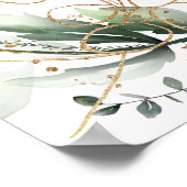 Goud botanische Eucalyptus Elegant Greenery Moss Poster (Hoek)