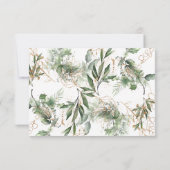 Goud botanische Eucalyptus Elegant Greenery Moss RSVP Kaartje (Achterkant)