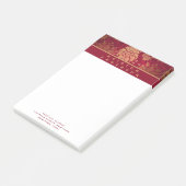 Goud Bourgogne Antiek Bloemen Gepersonaliseerde Za Post-it® Notes (Schuin)