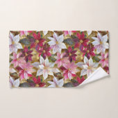 Goud Bourgogne Brons Roze Rood Wit Poinsettia Bad Handdoek (Handdoek)