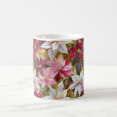 Goud Bourgogne Brons Roze Rood Wit Poinsettia Koffiemok (Center)