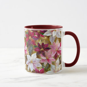 Goud Bourgogne Brons Roze Rood Wit Poinsettia Mok