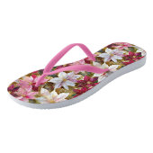Goud Bourgogne Brons Roze Rood Wit Poinsettia Teenslippers (Schuin)