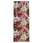 Goud Bourgogne Brons Roze Rood Wit Poinsettia Wijn Cadeautas (Achterkant)