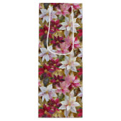 Goud Bourgogne Brons Roze Rood Wit Poinsettia Wijn Cadeautas (Voorkant)