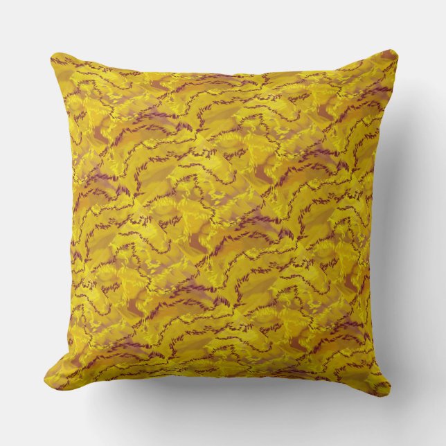 Goud, Bourgogne, lavender, geel, ocher Pillow Kussen (Voorkant)