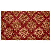 Goud & Bourgogne Rood Bloemen Damasks Stof (Fat Quarter)