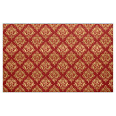 Goud & Bourgogne Rood Bloemen Damasks Stof (Yard (91,4 cm))