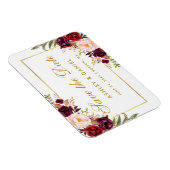 Goud Bourgogne Waterverf Floral Save The Date Magneet (Rechterzijde)