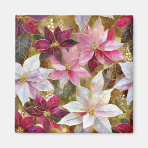 Goud Bourgondië Brons Roze Rood Wit Poinsettia Magneet