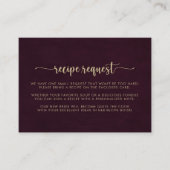 Goud Bourgondië bruiloft recept Aanvraag Informatiekaartje (Voorkant)