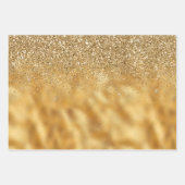 Goud Bourgondië Groen Glitter Glam Inpakpapier Vel (Voorkant)