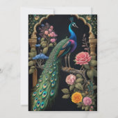 Goud Bourgondië Mehendi Henna Invitat Huwelijk Kaart (Achterkant)