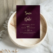 Goud Bourgondische kalligrafie bruiloft Save The Date