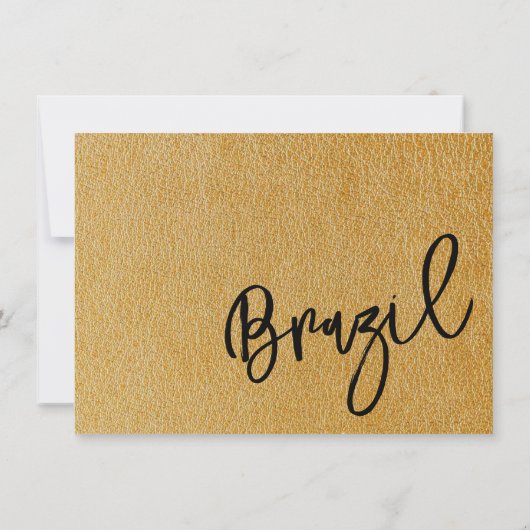 Goud Brazilië Paspoort Bedankkaart (Achterkant)