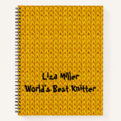 Goud breiwerk voor spiraallaptop notitieboek (Voorkant)