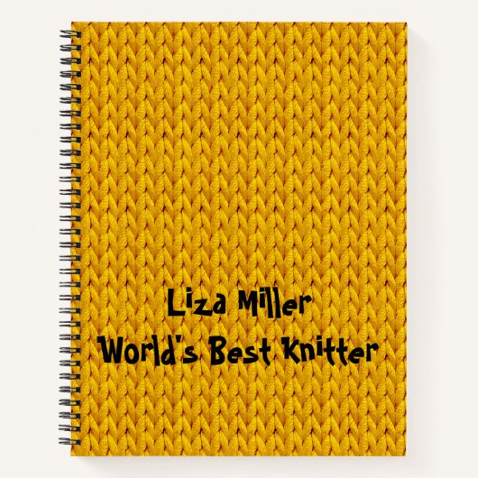 Goud breiwerk voor spiraallaptop notitieboek (Voorkant)