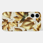 Goud Brons Bladeren Amandel Beige Glam Herfst Case-Mate iPhone Case (Achterkant (horizontaal))