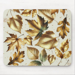 Goud Brons Bladeren Amandel Beige Glam Herfst Muismat